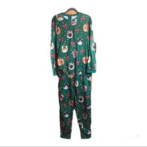 Dec 25th adult Christmas kitty cat onesie light up union suit pajamas unisex xxl